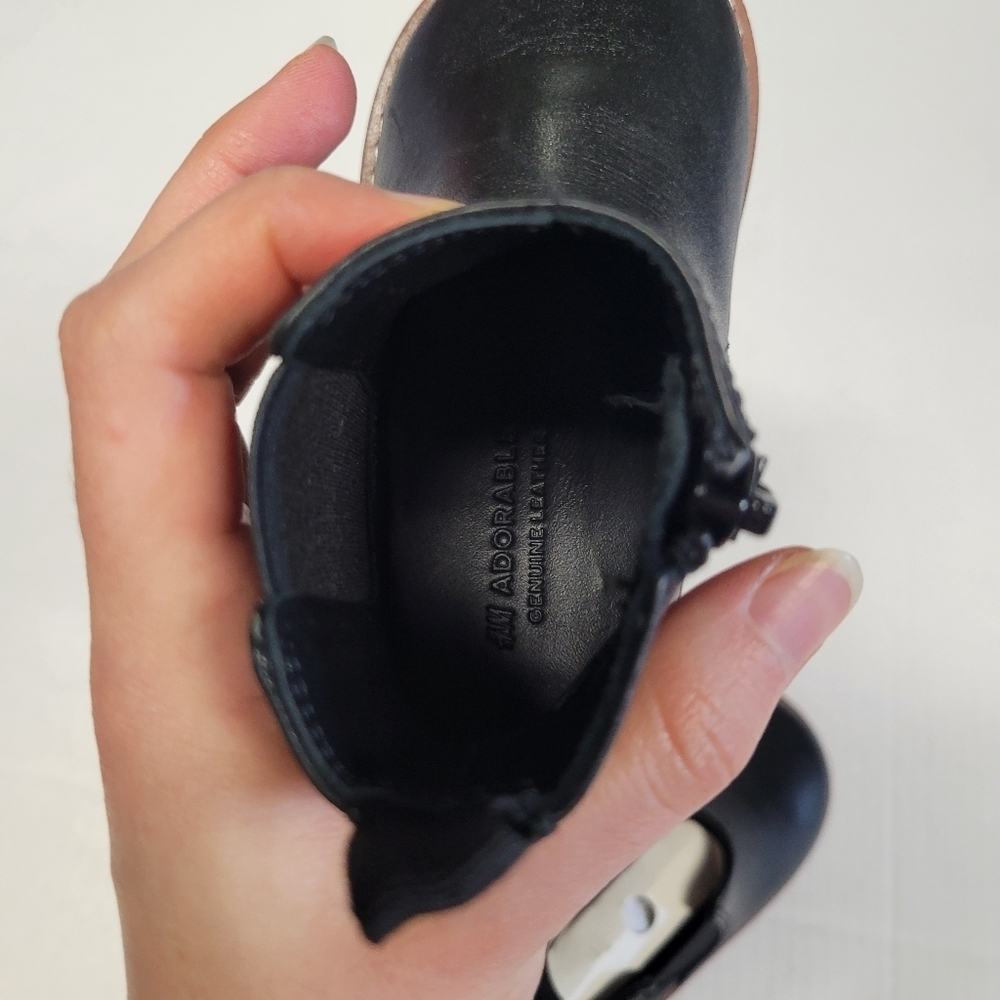 New H&M Baby Genuine Leather Chelsea Boots Black Size 5.5 - Picture 6 of 9